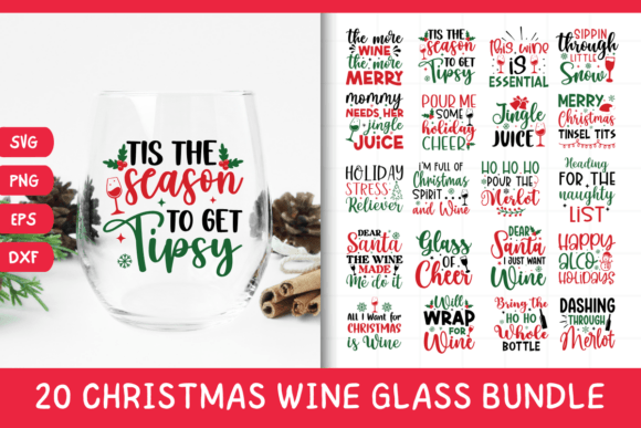 20 Christmas Wine Glass Quote SVG Bundle Review for Real Projects