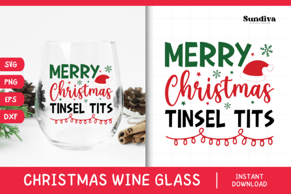 Christmas Wine Glass Quote SVG 8: A Holiday Humor Embroidery File